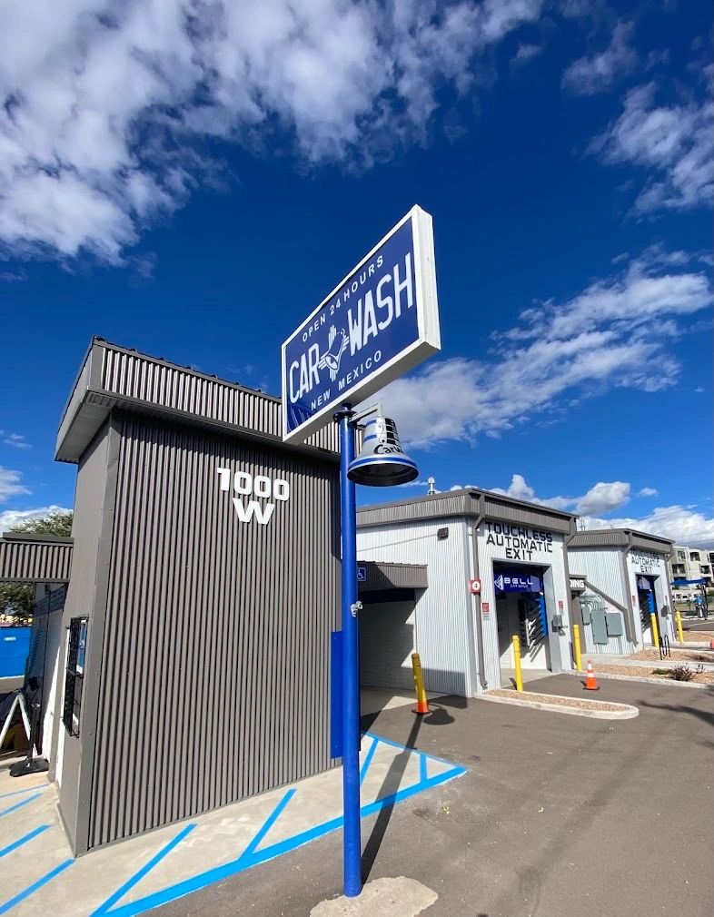 Self service car wash bays at Bell Car Wash Santa Fe